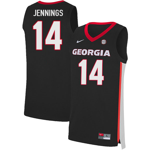 Men #14 Markel Jennings Georgia Bulldogs College Basketball Jerseys Stitched Sale-Black